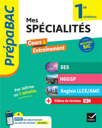 Mes spécialités 1re générale Prépabac. SES - HGGSP - Anglais LLCE/ AMC   Vidéos de révision