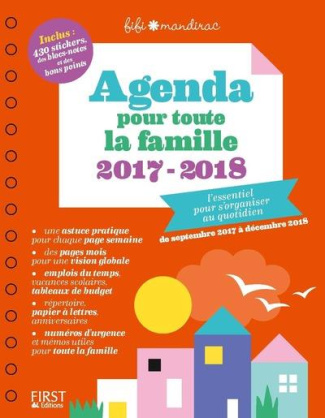 Agenda pour toute la famille. Edition 2017-2018