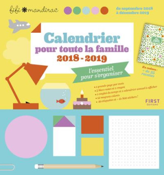 Calendrier pour toute la famille. L'essentiel pour s'organiser. Avec 1 crayons, 5 bloc-notes, 20 éti