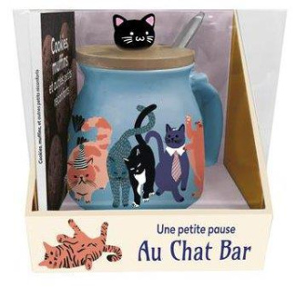 Coffret Une petite pause au Chat Bar. Avec 1 mug et 1 livre de recettes