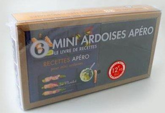 Coffret mini ardoises apéro. Avec 6 mini ardoises, Recettes apéro pour mini ardoises