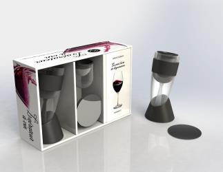 Coffret L'aérateur de vin. Le petit livre de dégustation avec 1 aérateur de vin et son filtre et 1 j