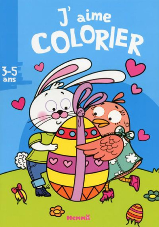 J'aime colorier lapin , poule, oeuf