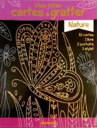 Mes jolies cartes à gratter Nature. Avec 16 cartes, 3 pochoirs et 1 stylet