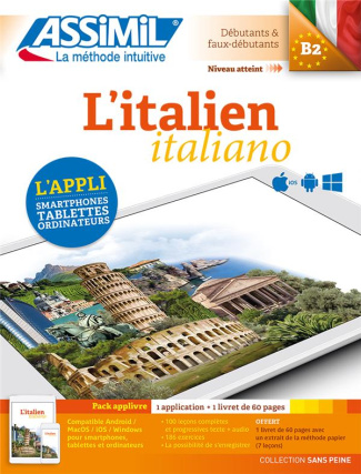 L'italien Débutants & faux-débutants B2. Pack applivre : 1 application et 1 livret de 60 pages