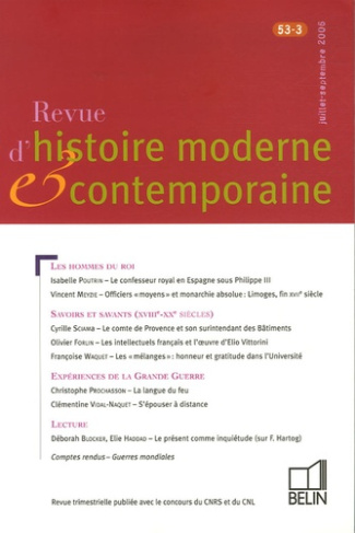 Revue d'histoire moderne et contemporaine/533/Revue d'histoire moderne et contemporaine Tome 533