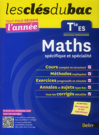 Clés du Bac - Maths Tle ES - Réussir l'année