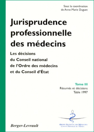 JURISPRUDENCE PROFESSIONNELLE DES MEDECINS T3