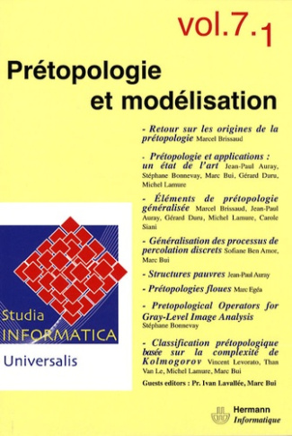 Studia informatica universalis N° 7.1 : Prétopologie et modélisation