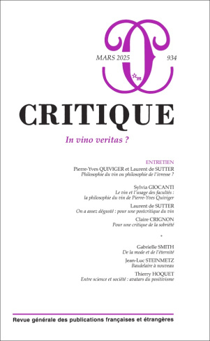 Critique N° 934, mars 2025 : In vino veritas ?
