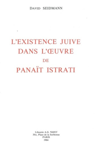 L'Existence juive dans l'œuvre de Panaït Istrati