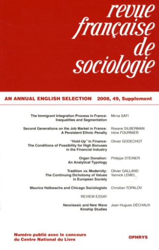 Revue française de sociologie N° 49/2008 supplément : An annual english selection