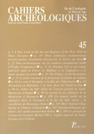 Cahiers archéologiques N° 45