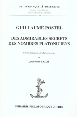 DES ADMIRABLES SECRETS DES NOMBRES PLATONICIENS