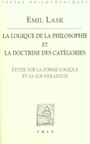 LA LOGIQUE DE LA PHILOSOPHIE ET LA DOCTRINE DES CATEGORIES