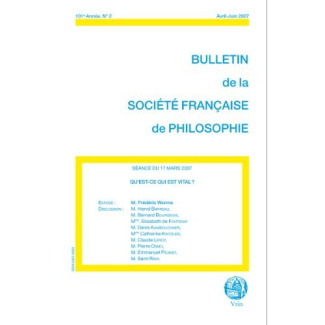 QU EST-CE QUI EST VITAL? (BULLETIN SFP 2007/2)