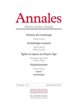 Annales Histoire, Sciences Sociales N° 1, janvier-mars 2017