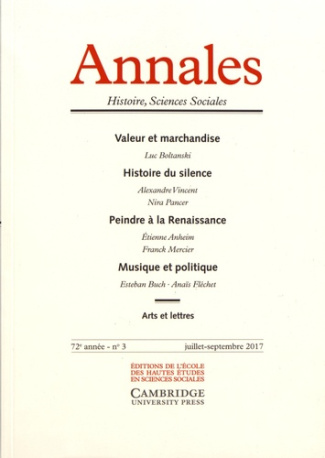 Annales Histoire, Sciences Sociales N° 3, juillet-septembre 2017