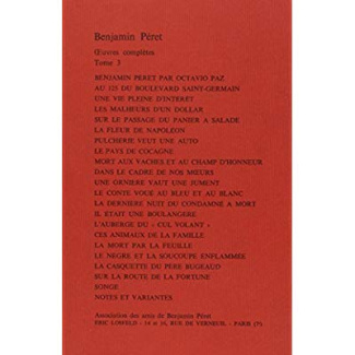 Oeuvre Peret. Tome 3