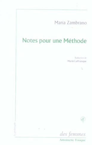 Notes pour une méthode