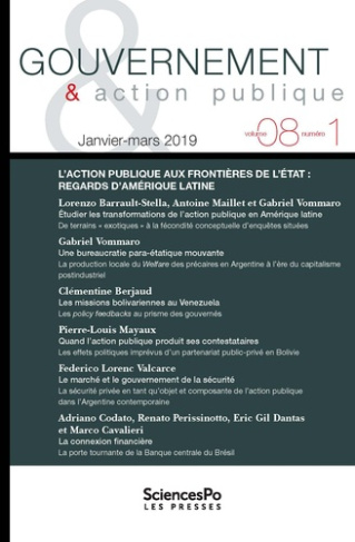 Gouvernement & action publique Volume 8 N° 1, janvier-mars 2019 : L'action publique aux frontières d