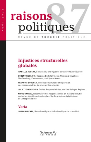 Raisons politiques N° 87, août 2022 : Injustices structurelles globales