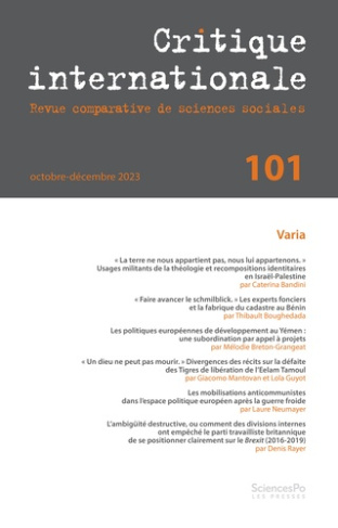 Critique internationale N° 101