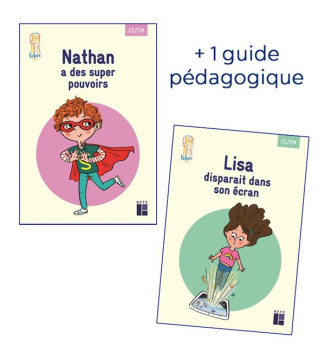 Français CE/CM Quartier libre. Pack en 3 volumes : Lisa disparait dans son écran ; Nathan a des supe