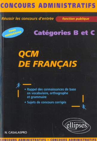 QCM de français. Catégories B et C