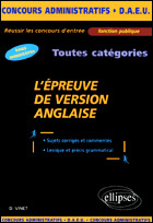 L'épreuve de version anglaise