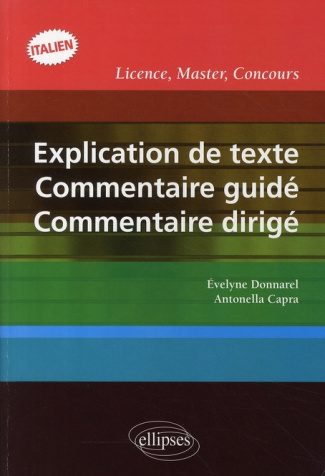 Explication de texte, commentaire guidé, commentaire dirigé en italien
