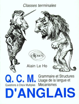 QCM, questions à choix multiples, d'anglais. Grammaire et structures, usages de la langue et mécanis