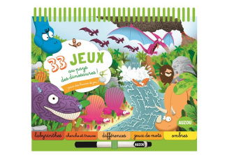 33 jeux au pays des dinosaures ! Avec un feutre effaçable