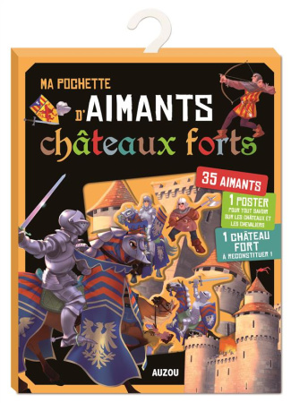 Ma pochette d'aimants Châteaux forts. Avec 35 aimants, 1 poster, 1 château fort à reconstituer