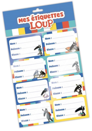 LOT DE 5 SETS D'ETIQUETTES LOUP