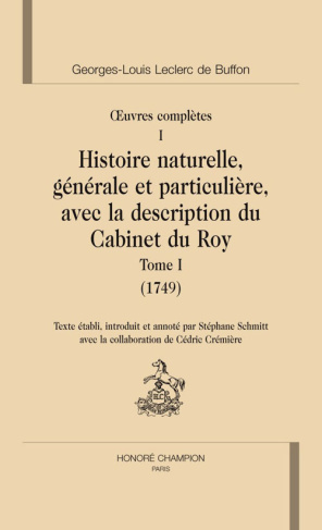 OEUVRES COMPLETES T1. HISTOIRE NATURELLE T1 (1749).