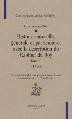 OEUVRES COMPLETES T2. HISTOIRE NATURELLE T2 (1749).