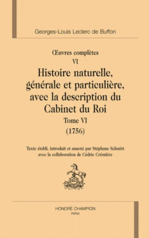 OEUVRES COMPLETES T6. HISTOIRE NATURELLE T6 (1756).