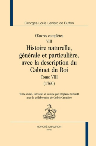 OEUVRES COMPLETES T8. HISTOIRE NATURELLE T8 (1760).