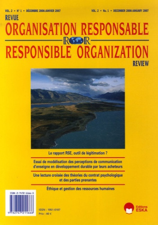 Revue de l'Organisation Responsable Volume 2 N° 1, décembre 2006-janvier 2007