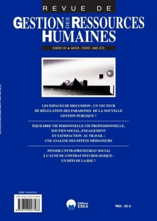 Revue de Gestion des Ressources Humaines N° 107/2018 : Equilibre vie personnelle-vie professionnelle