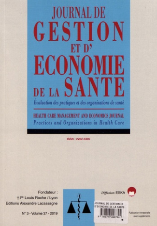 Journal de gestion et d'économie de la santé Volume 37 N° 3/2019