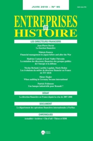 Entreprises et Histoire N° 95, juin 2019 : Les directeurs financiers