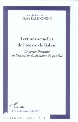 Lectures actuelles d'oeuvres de Balzac 1