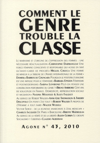 Agone N° 43, 2010 : Comment le genre trouble la classe