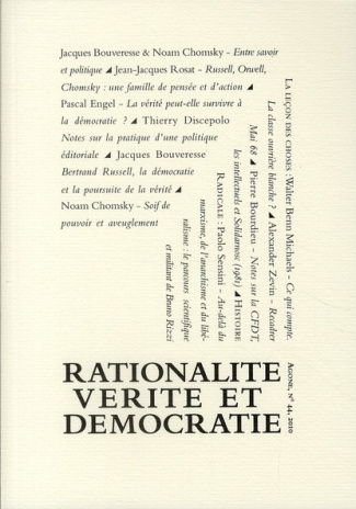 Agone N° 44/2010 : Rationalité, vérité et démocratie