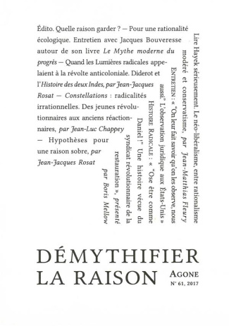 Agone N° 61, 2017 : Démythifier la raison