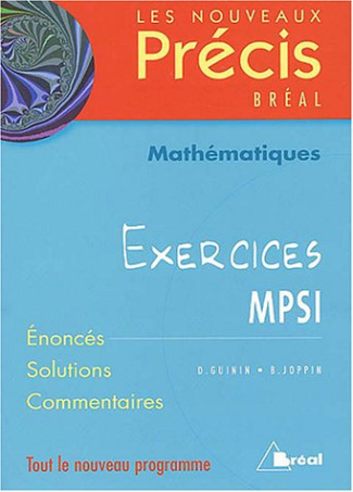 Mathématiques MPSI. Exercices