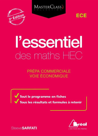 L'essentiel des maths HEC. Voie économique, 2e édition