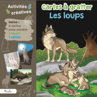 Les loups. Inclus : 4 cartes avec modèles, 1 stylet, 1 notice